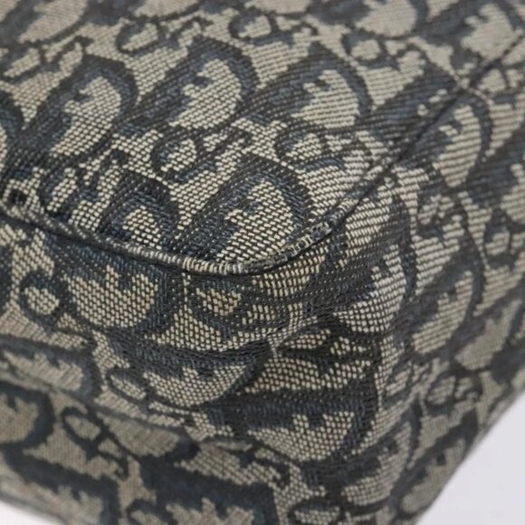 Christian Dior Trotter Canvas Tote Bag Navy Silver Auth 140546 - Picture 4 of 16